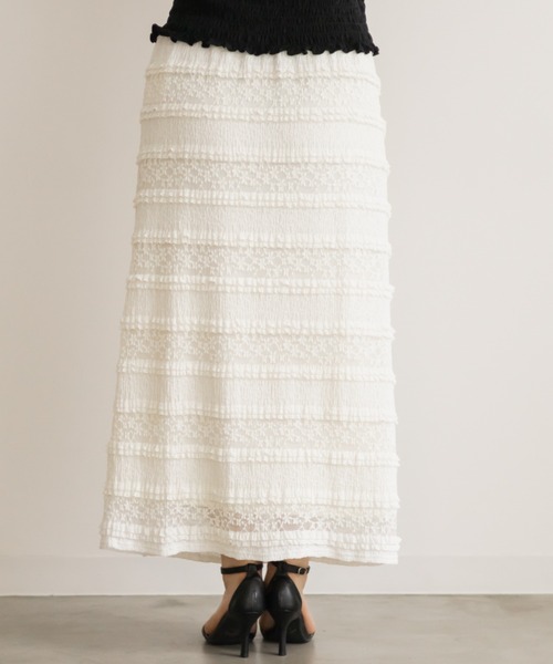 CLETTE(クレット)の「フリルレースナロースカート(スカート・レディース・ブラック/アイボリー・4L/3L/LL)」の13枚目の写真