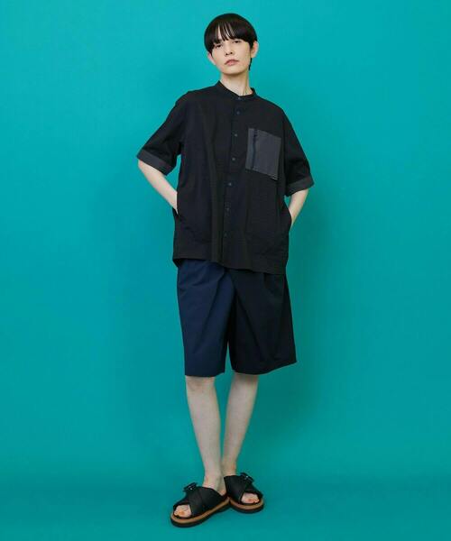 FRAPBOIS（フラボア）の「ボーダーサッカー シャツ（シャツ/ブラウス・レディース・カーキ/ブラック・1/2）」の10枚目の写真