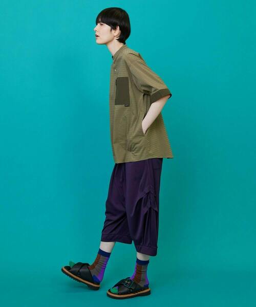 FRAPBOIS（フラボア）の「ボーダーサッカー シャツ（シャツ/ブラウス・レディース・カーキ/ブラック・1/2）」の20枚目の写真