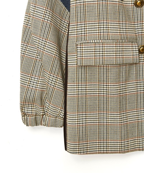 AULA AILA（アウラアイラ）の「チェックデニムコンビネーションジャケット（テーラードジャケット・レディース・ブラック/チャコールグレー/ブラウン・0）」の12枚目の写真