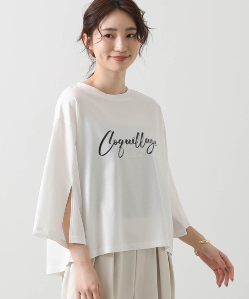 Gready Brilliant(グレディブリリアン)の「ロゴ袖スリット7分カットソー(Tシャツ/カットソー・レディース・ブラック/オフホワイト・38)」の10枚目の写真