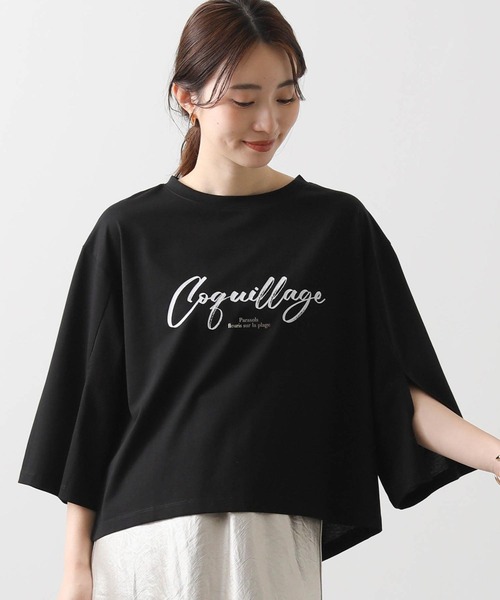 Gready Brilliant(グレディブリリアン)の「ロゴ袖スリット7分カットソー(Tシャツ/カットソー・レディース・ブラック/オフホワイト・38)」の18枚目の写真