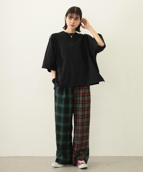 MILKFED.(ミルクフェド)の「FRINGE TOP(Tシャツ/カットソー・レディース・オフホワイト/アッシュ/ブラック・ONE SIZE)」の12枚目の写真