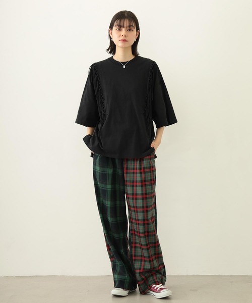 MILKFED.(ミルクフェド)の「FRINGE TOP(Tシャツ/カットソー・レディース・オフホワイト/アッシュ/ブラック・ONE SIZE)」の13枚目の写真