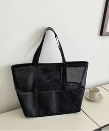 【 ammy. / エイミードット 】 メッシュ 大容量 トートバッグ / ビーチバッグ プールバッグ
