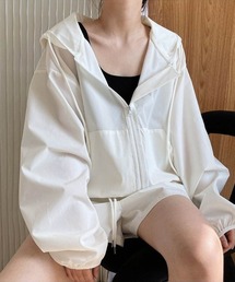 Forcement（フォースメント）の「アスレジャーボリュームスリーブマウンテンパーカー&ショートパンツセットアップ（セットアップ）」