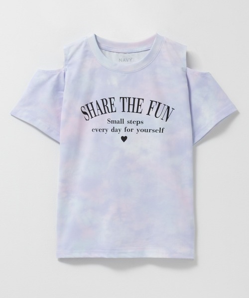 NAVY(ネイビー)の「NAVY ドライなラッシュガード仕様 ドライタッチ 肩あきTシャツ(Tシャツ/カットソー・キッズ・ブルーグリーン/ブラック/ミント/ピンク・120/130/140/160/150)」の2枚目の写真