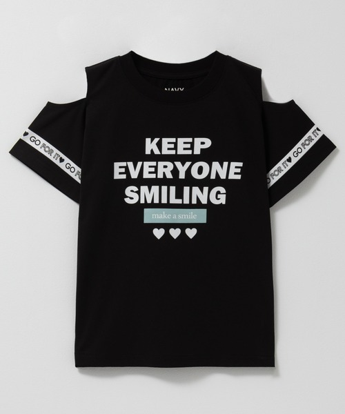 NAVY(ネイビー)の「NAVY ドライなラッシュガード仕様 ドライタッチ 肩あきTシャツ(Tシャツ/カットソー・キッズ・ブルーグリーン/ブラック/ミント/ピンク・120/130/140/160/150)」の3枚目の写真