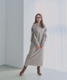 GLOBAL WORK（グローバルワーク）の「高山直子さんコラボ/袖リボンカットワンピース長袖/EiiS/289627（ワンピース）」