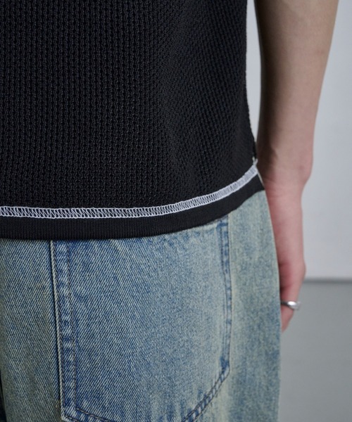 THE CLE（ザクレ）の「HENLEY NECK POLO SHIRT / ヘンリーネックポロシャツ【ヘンリーネック】【ポロ】 ポロシャツ トップス メンズ（ポロシャツ・メンズ・チャコール/アイボリー/ブラック・SMALL/MEDIUM/LARGE）」の11枚目の写真