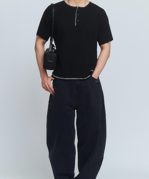 THE CLE（ザクレ）の「HENLEY NECK POLO SHIRT（ニット/セーター・メンズ・アイボリー/ブラック/チャコール・SMALL/MEDIUM/LARGE）」の12枚目の写真