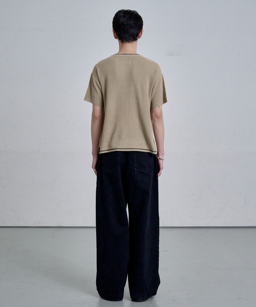 THE CLE（ザクレ）の「HENLEY NECK POLO SHIRT / ヘンリーネックポロシャツ【ヘンリーネック】【ポロ】 ポロシャツ トップス メンズ（ポロシャツ・メンズ・チャコール/アイボリー/ブラック・SMALL/MEDIUM/LARGE）」の15枚目の写真