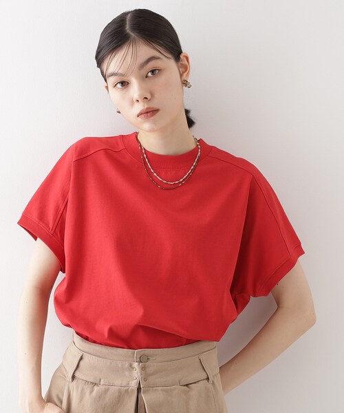 THE SHOP TK (ザ ショップ ティーケー )の「フレンチ袖プルオーバー【毛玉になりにくい/接触冷感/UV/洗濯機OK】(Tシャツ/カットソー・レディース・オフホワイト/ブラック/ライトパープル/ワインレッド・12/13)」の1枚目の写真