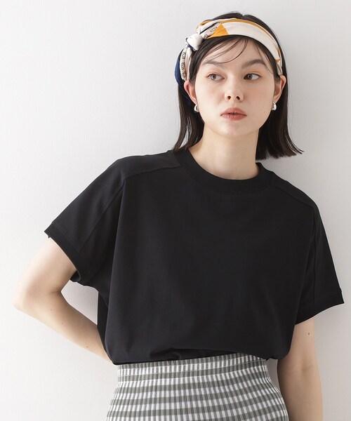 THE SHOP TK (ザ ショップ ティーケー )の「フレンチ袖プルオーバー【毛玉になりにくい/接触冷感/UV/洗濯機OK】(Tシャツ/カットソー・レディース・オフホワイト/ブラック/ライトパープル/ワインレッド・12/13)」の5枚目の写真