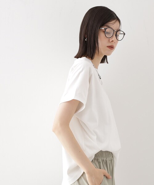 THE SHOP TK (ザ ショップ ティーケー )の「フレンチ袖プルオーバー【毛玉になりにくい/接触冷感/UV/洗濯機OK】(Tシャツ/カットソー・レディース・オフホワイト/ブラック/ライトパープル/ワインレッド・12/13)」の7枚目の写真