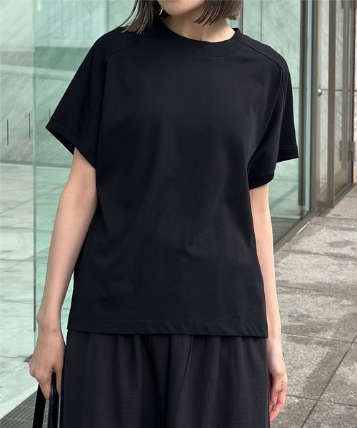 THE SHOP TK (ザ ショップ ティーケー )の「フレンチ袖プルオーバー【毛玉になりにくい/接触冷感/UV/洗濯機OK】(Tシャツ/カットソー・レディース・オフホワイト/ブラック/ライトパープル/ワインレッド・12/13)」の3枚目の写真