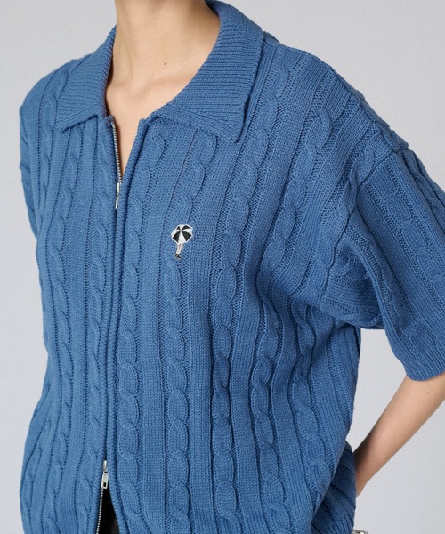 ONCILY（オンシェリー）の「DOUBLE-ZIP KNIT SHIRT / ダブルジップニットシャツ（シャツ/ブラウス・メンズ・ブラック/ブルー/グレー・MEDIUM/SMALL/LARGE）」の20枚目の写真