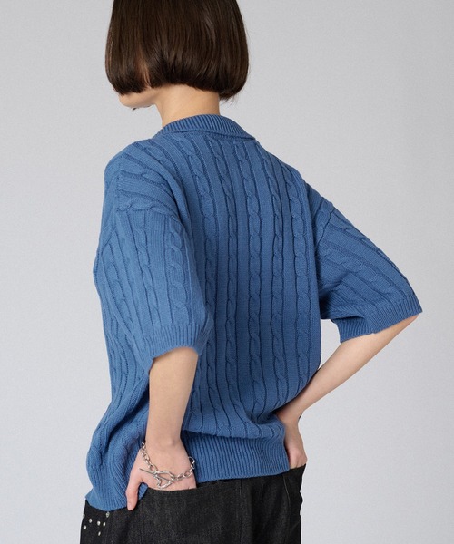 ONCILY（オンシェリー）の「DOUBLE-ZIP KNIT SHIRT / ダブルジップニットシャツ（シャツ/ブラウス・メンズ・ブラック/ブルー/グレー・MEDIUM/SMALL/LARGE）」の19枚目の写真
