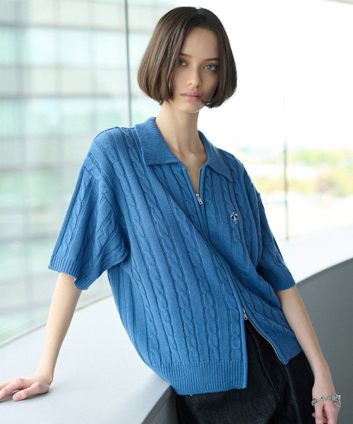 トップス Kiu2810 DOUBLE-ZIP KNIT SHIRT / ダブルジップニットシャツ（シャツ/ブラウス