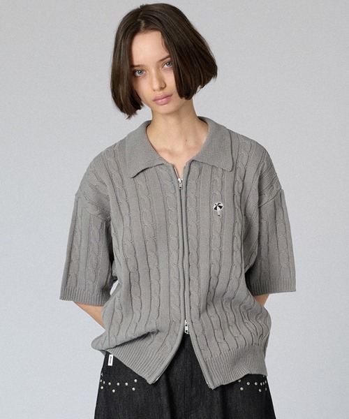 DOUBLE-ZIP KNIT SHIRT / ダブルジップニットシャツ（シャツ/ブラウス