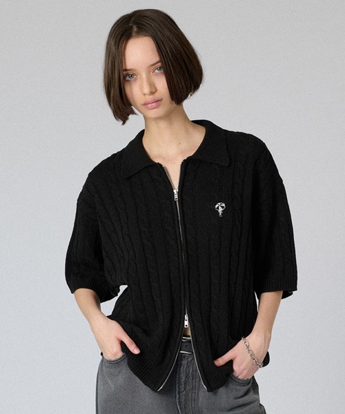 DOUBLE-ZIP KNIT SHIRT / ダブルジップニットシャツ（シャツ/ブラウス