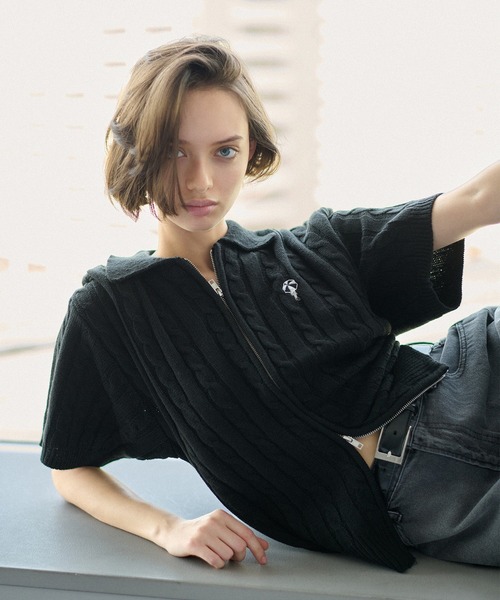 DOUBLE-ZIP KNIT SHIRT / ダブルジップニットシャツ（シャツ/ブラウス