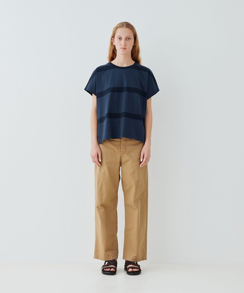 GALERIE VIE ファインコットンワイドクルーネックプルオーバー 定価13200円 カットソー 24SS ホワイト ギャルリーヴィー 5-0608S 249848 ファインコットン ワイドクルーネックプルオーバー | GALERIE