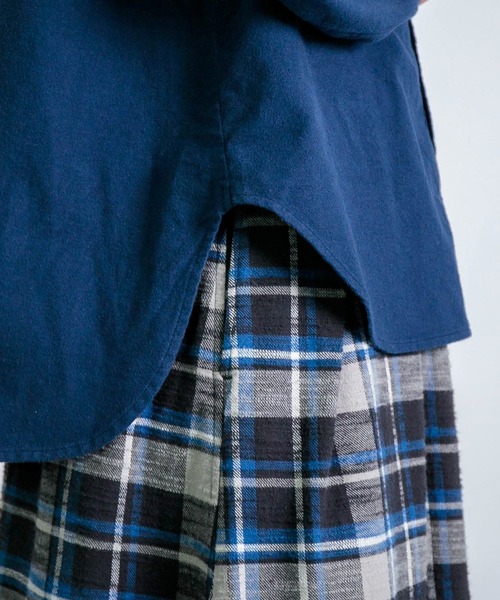 D.M.G.（ドミンゴ）の「[D.M.G / ディーエムジー] コットンフランネル ラウンドカラーシャツ（シャツ/ブラウス・レディース・ナチュラル/グリーン/マスタード/ネイビー/グレイッシュベージュ・3/2）」の16枚目の写真