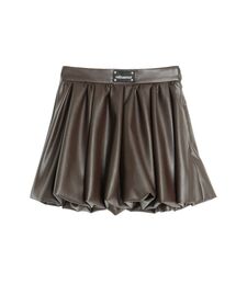 CALNAMUR | フェイクレザーバルーンミニスカート(スカート)