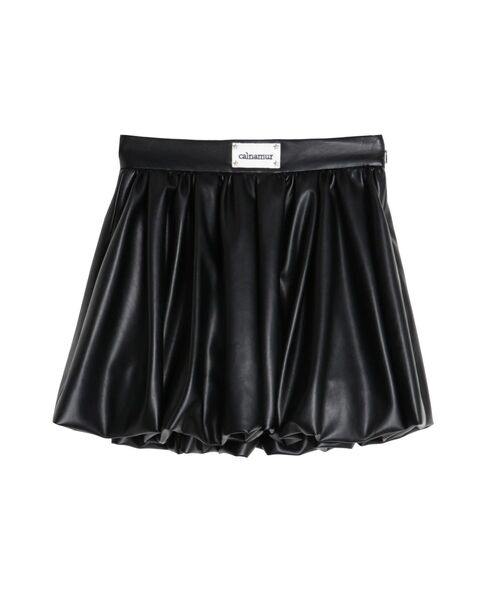 CALNAMUR（カルナムール）の「フェイクレザーバルーンミニスカート（スカート・レディース・ブラック/ブラウン/アイボリー・FREE）」の3枚目の写真