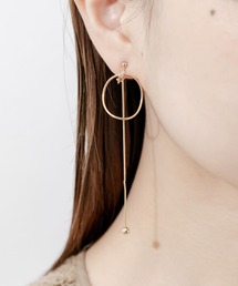 SMELLY | メタルサークルチェーンバーイヤリング(イヤリング)