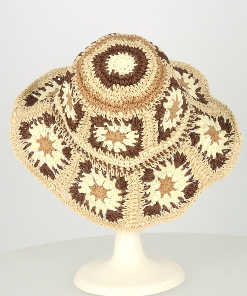 anap mimpi（アナップミンピ）の「ワイヤー入り フラワー モチーフ ペーパー クロッシェ ハット（ハット・レディース・ベージュ・FREE）」の8枚目の写真