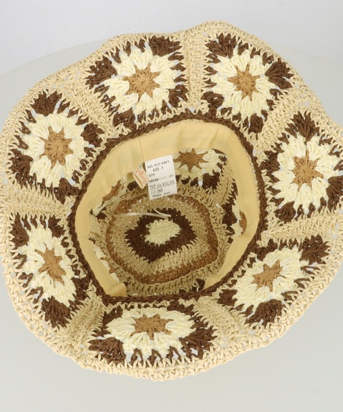 anap mimpi（アナップミンピ）の「ワイヤー入り フラワー モチーフ ペーパー クロッシェ ハット（ハット・レディース・ベージュ・FREE）」の9枚目の写真