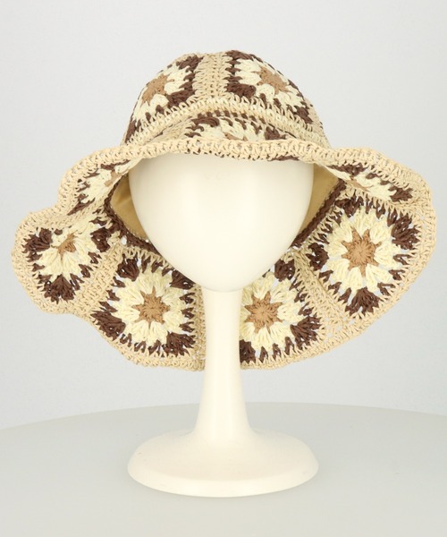 anap mimpi（アナップミンピ）の「ワイヤー入り フラワー モチーフ ペーパー クロッシェ ハット（ハット・レディース・ベージュ・FREE）」の11枚目の写真