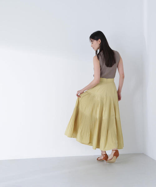 ◇【Oggi8月号掲載】切替プリーツスカート（スカート）｜NATURAL