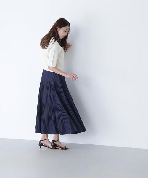 NATURAL BEAUTY BASIC(ナチュラルビューティーベーシック)の「◇【Oggi掲載】切替プリーツスカート(スカート・レディース・イエロー/ネイビー・MEDIUM/P/S)」の17枚目の写真