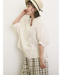 Samansa Mos2 | ランタン袖スキッパーシャツ(シャツ/ブラウス)