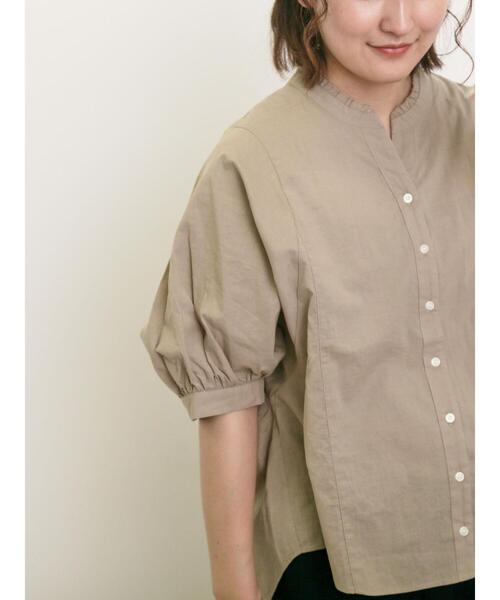 Samansa Mos2（サマンサ モスモス）の「ランタン袖スキッパーシャツ（シャツ/ブラウス・レディース・チャコールグレー/イエロー/キナリ/ベージュ・F）」の11枚目の写真