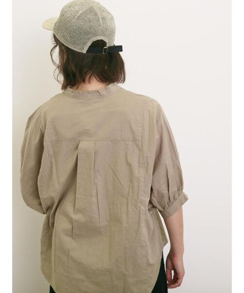 Samansa Mos2（サマンサ モスモス）の「ランタン袖スキッパーシャツ（シャツ/ブラウス・レディース・チャコールグレー/イエロー/キナリ/ベージュ・F）」の13枚目の写真