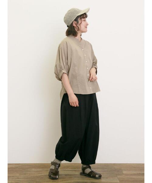 Samansa Mos2（サマンサ モスモス）の「ランタン袖スキッパーシャツ（シャツ/ブラウス・レディース・チャコールグレー/イエロー/キナリ/ベージュ・F）」の15枚目の写真