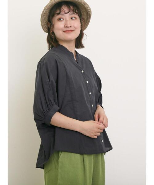 Samansa Mos2（サマンサ モスモス）の「ランタン袖スキッパーシャツ（シャツ/ブラウス・レディース・チャコールグレー/イエロー/キナリ/ベージュ・F）」の16枚目の写真