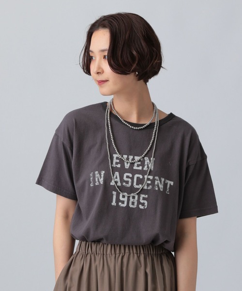 LEPSIM（レプシィム）の「ヴィンテージリンガーT　571246（Tシャツ/カットソー・レディース・ベージュ/チャコールグレー/ピンク・FREE）」の2枚目の写真
