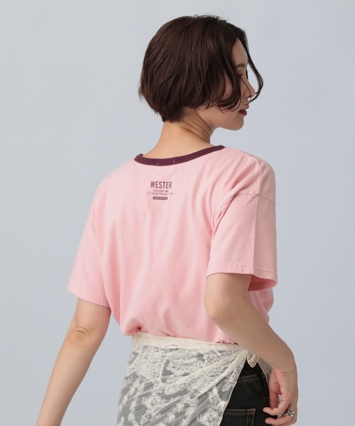 LEPSIM（レプシィム）の「ヴィンテージリンガーT　571246（Tシャツ/カットソー・レディース・ベージュ/チャコールグレー/ピンク・FREE）」の4枚目の写真
