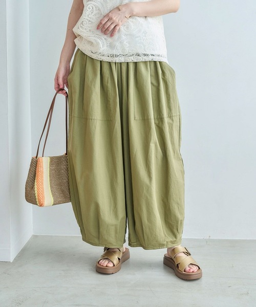 studio CLIP（スタディオクリップ）の「【撥水加工・接触冷感・速乾・UVカット】らくらくバルーンパンツ[プチ・プラス・トールサイズあり]（その他パンツ・レディース・オリーブ/ブラウン/その他2/ネイビー・LARGE/ﾌﾘｰ(L)/MEDIUM/TF/PF）」の3枚目の写真