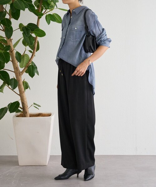 BEARDSLEY（ビアズリー）の「デニム風トラックバギー（その他パンツ・レディース・ブラック/サンドベージュ/インディゴブルー・0/1/2/PS）」の19枚目の写真