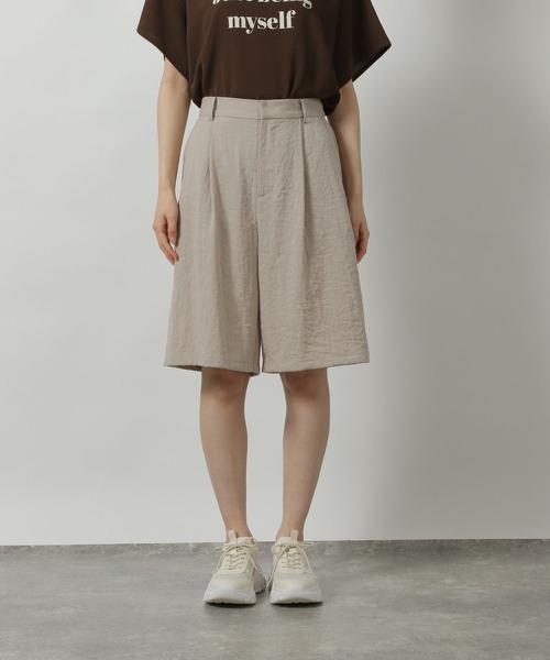 LAKOLE（ラコレ）の「【セットアップ対応・接触冷感】リネンライクハーフパンツ / 572784（その他パンツ・レディース・オリーブ/グレイッシュベージュ/ブラウン/チャコールグレー・FREE）」の15枚目の写真