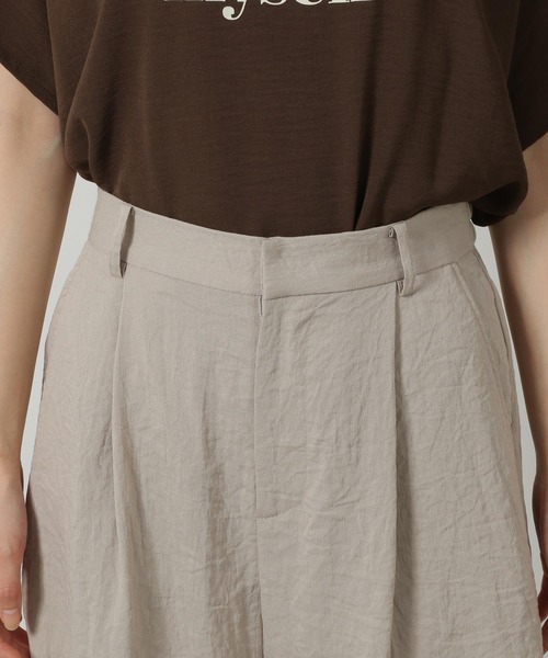 LAKOLE（ラコレ）の「【セットアップ対応・接触冷感】リネンライクハーフパンツ / 572784（その他パンツ・レディース・オリーブ/グレイッシュベージュ/ブラウン/チャコールグレー・FREE）」の7枚目の写真