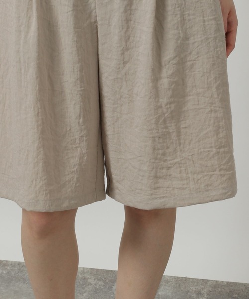LAKOLE（ラコレ）の「【セットアップ対応・接触冷感】リネンライクハーフパンツ / 572784（その他パンツ・レディース・オリーブ/グレイッシュベージュ/ブラウン/チャコールグレー・FREE）」の8枚目の写真