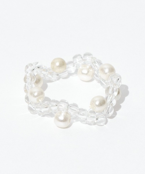 flower（フラワー）の「ウェーブビーズリング（リング・レディース・クリア・FREE）」の4枚目の写真