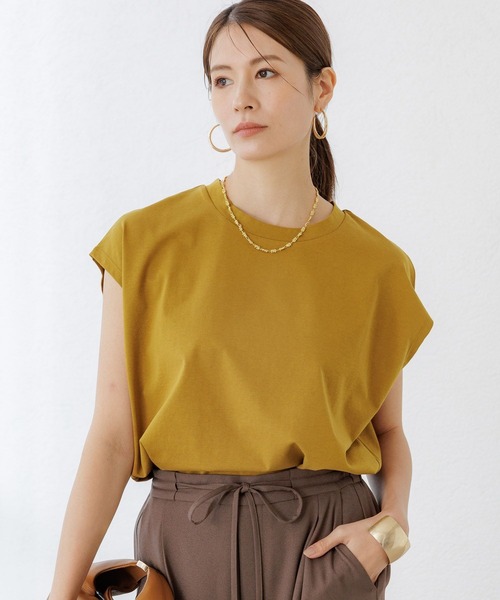 Elura（エルーラ）の「ひやっとタッチフレンチＴシャツ/576899（Tシャツ/カットソー・レディース・ライトピンク/ブラウン系その他/ブラック/ホワイト・FREE）」の3枚目の写真